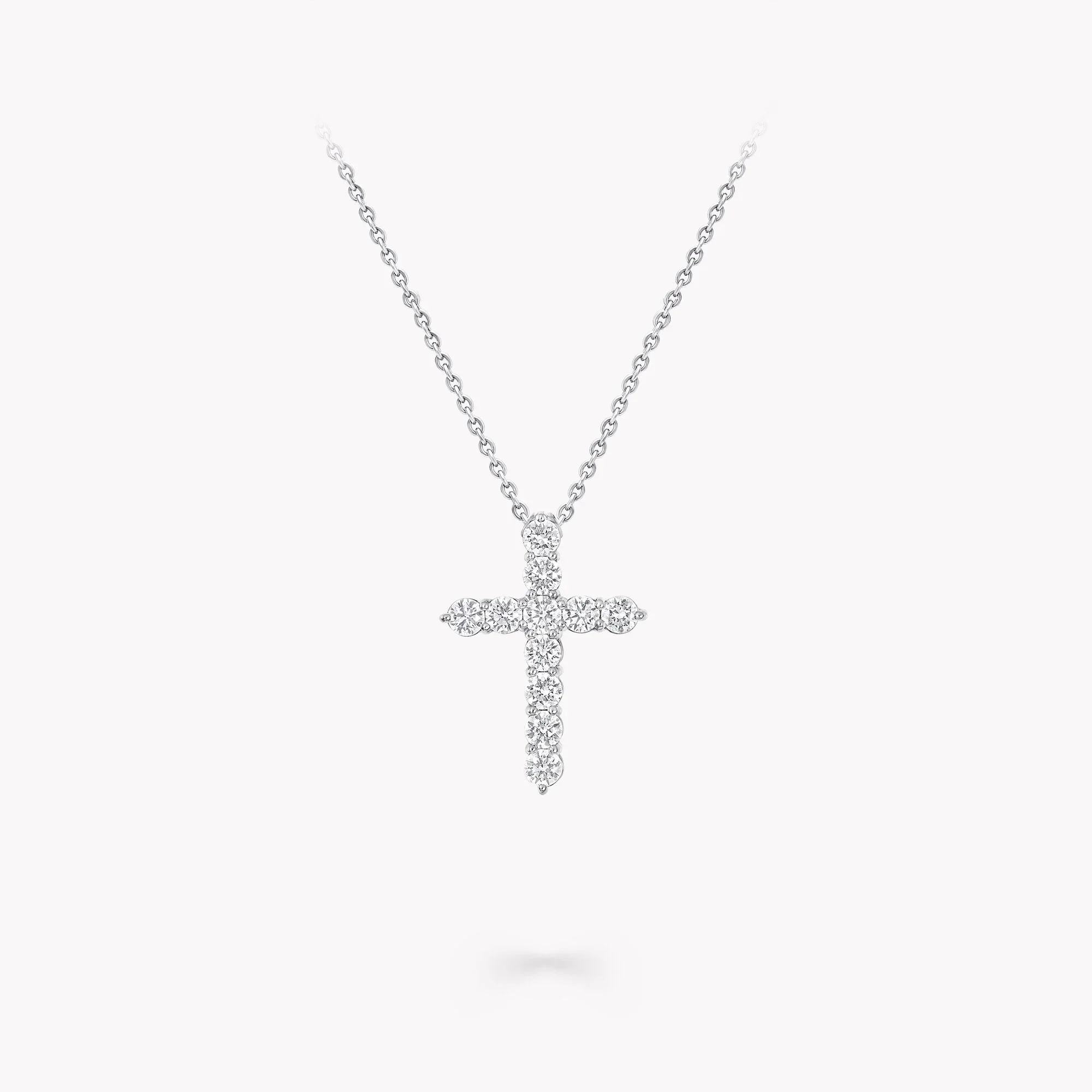 Round Diamond Cross Medium Pendant