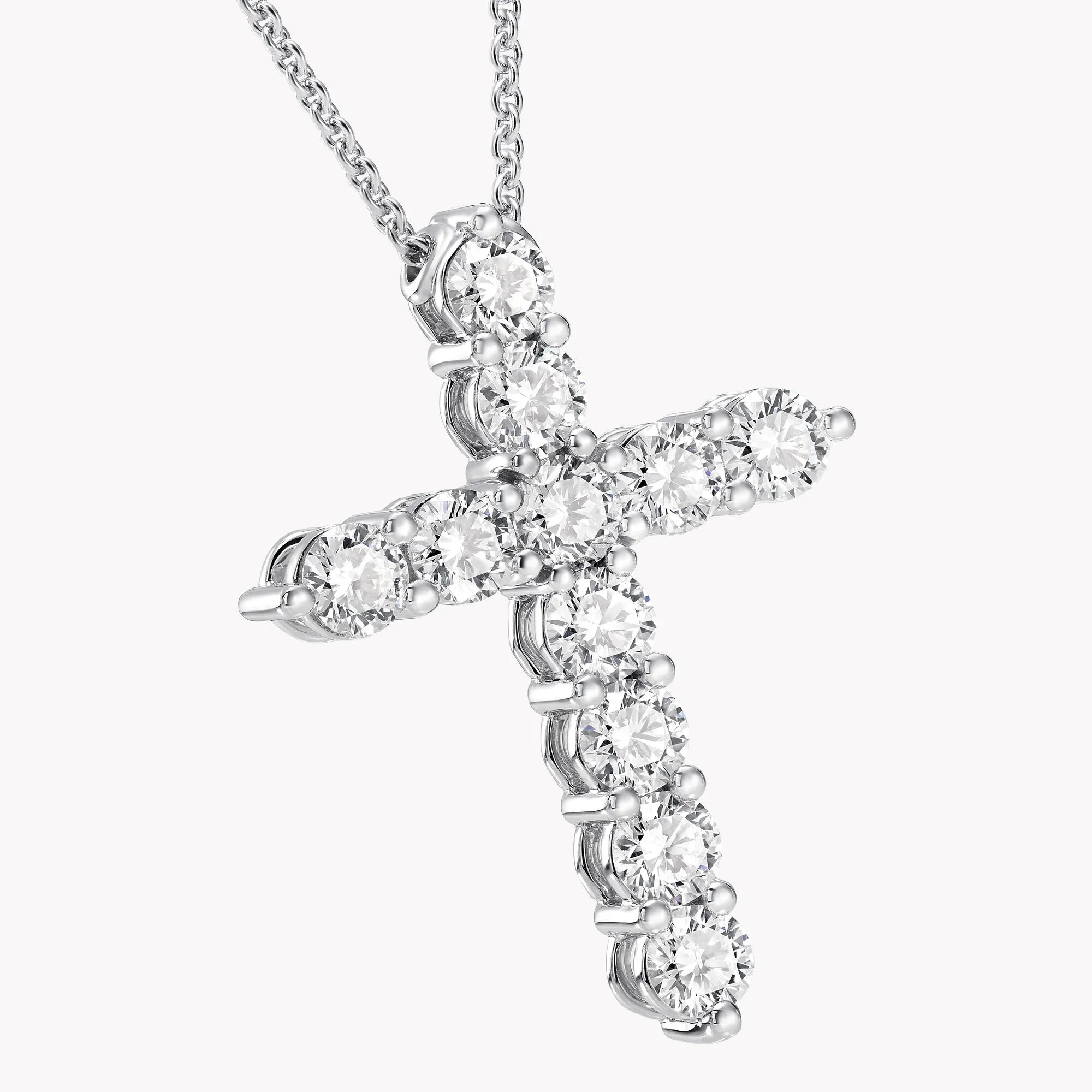 Round Diamond Cross Medium Pendant - Image 4