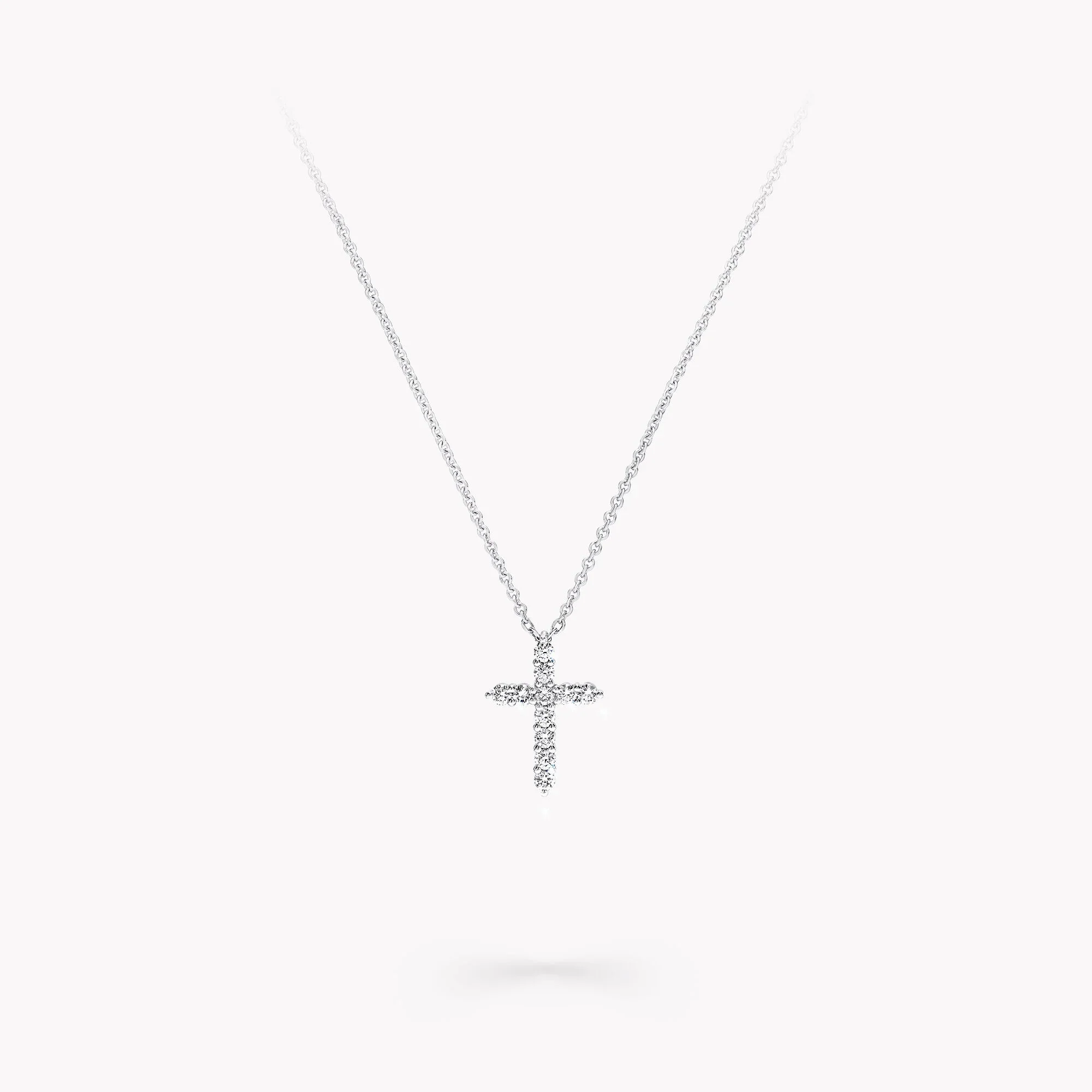 Round Diamond Cross Petite Pendant