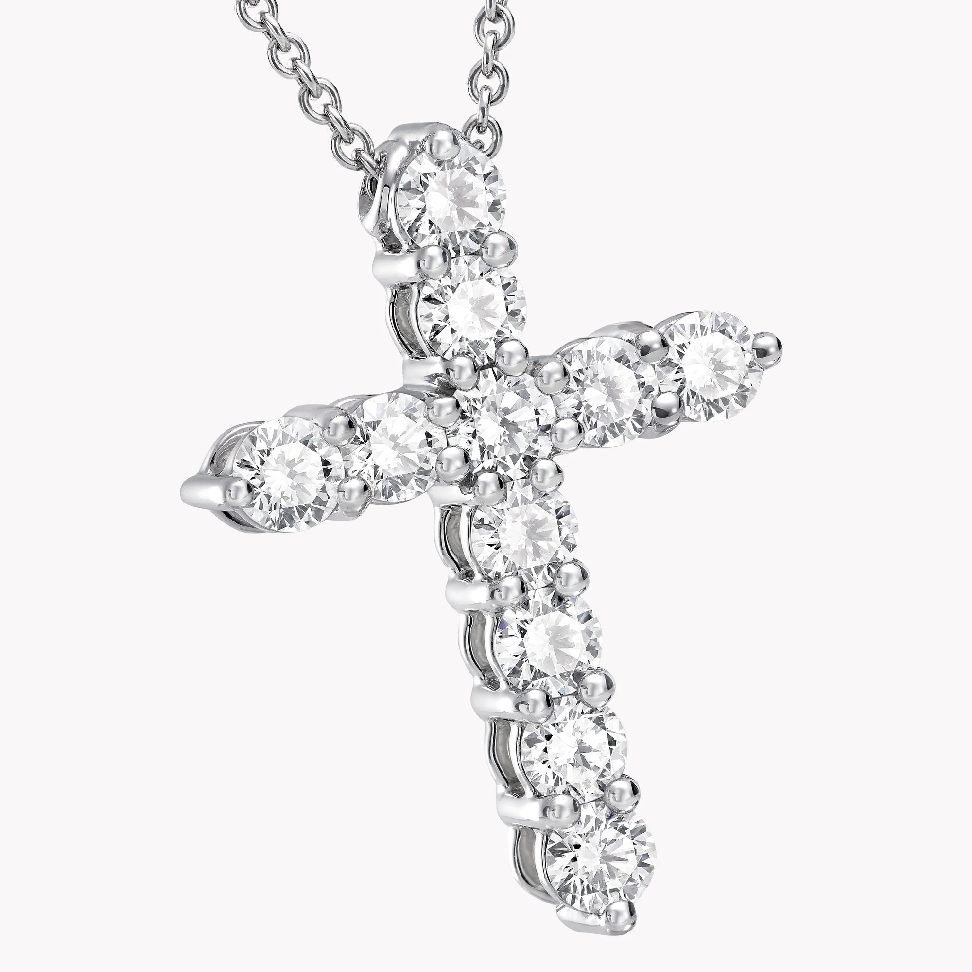Round Diamond Cross Small Pendant - Image 4
