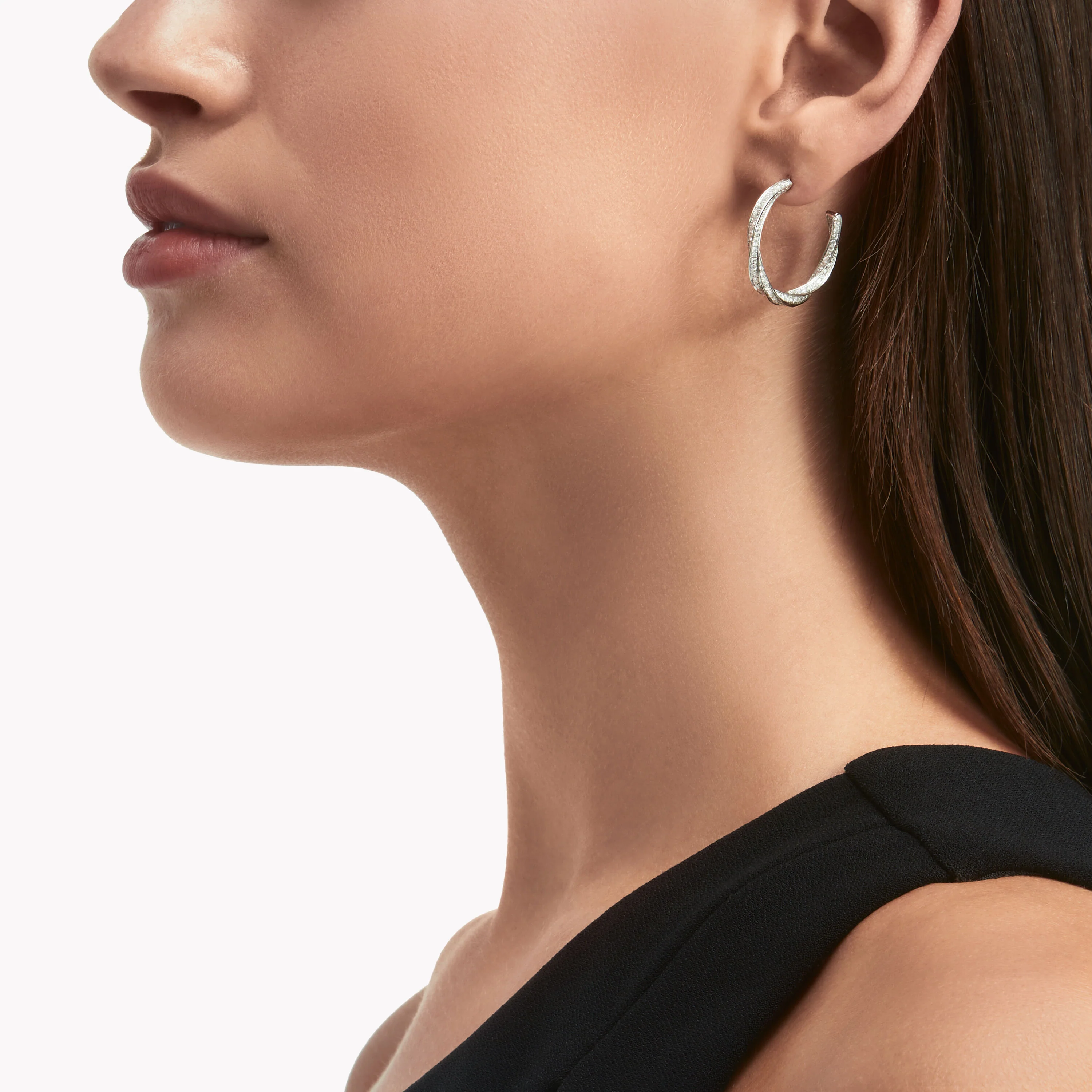 Spiral Diamond Hoop Earrings - Image 2