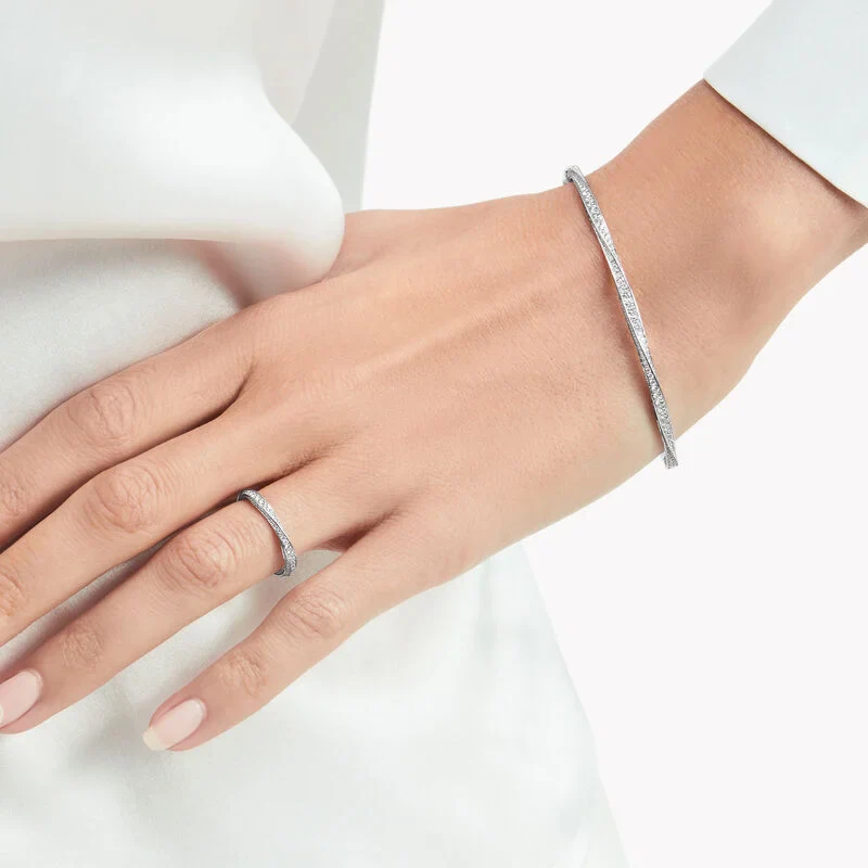 Spiral Pavé Diamond Bangle - Image 2