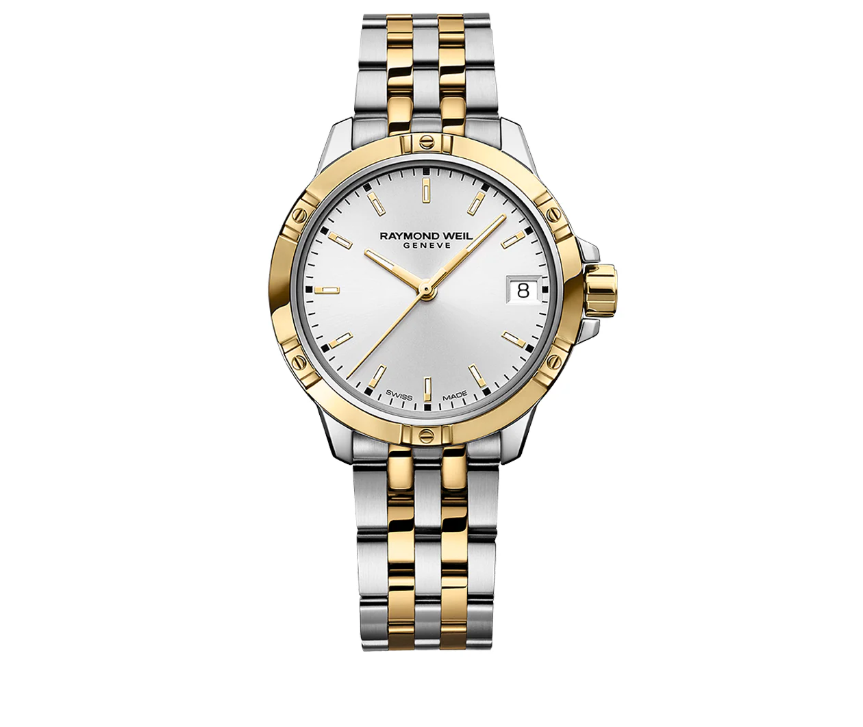 Tango Classic Ladies Quartz Two-Tone White Dial Steel Date Watch