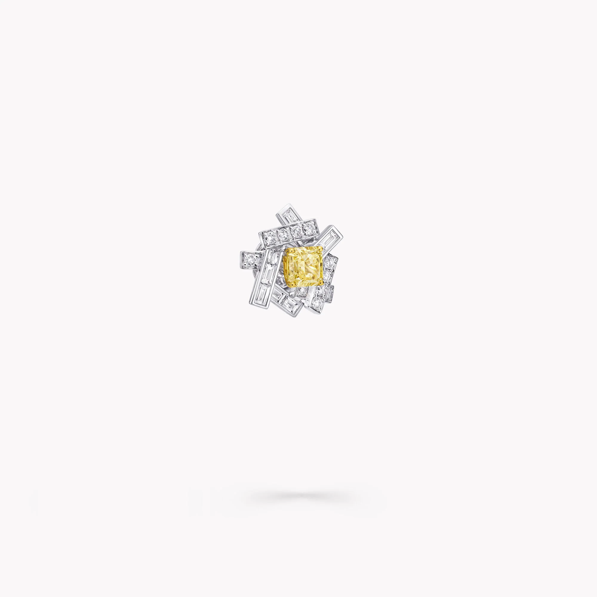 Threads Yellow and White Diamond Stud Earrings - Image 3