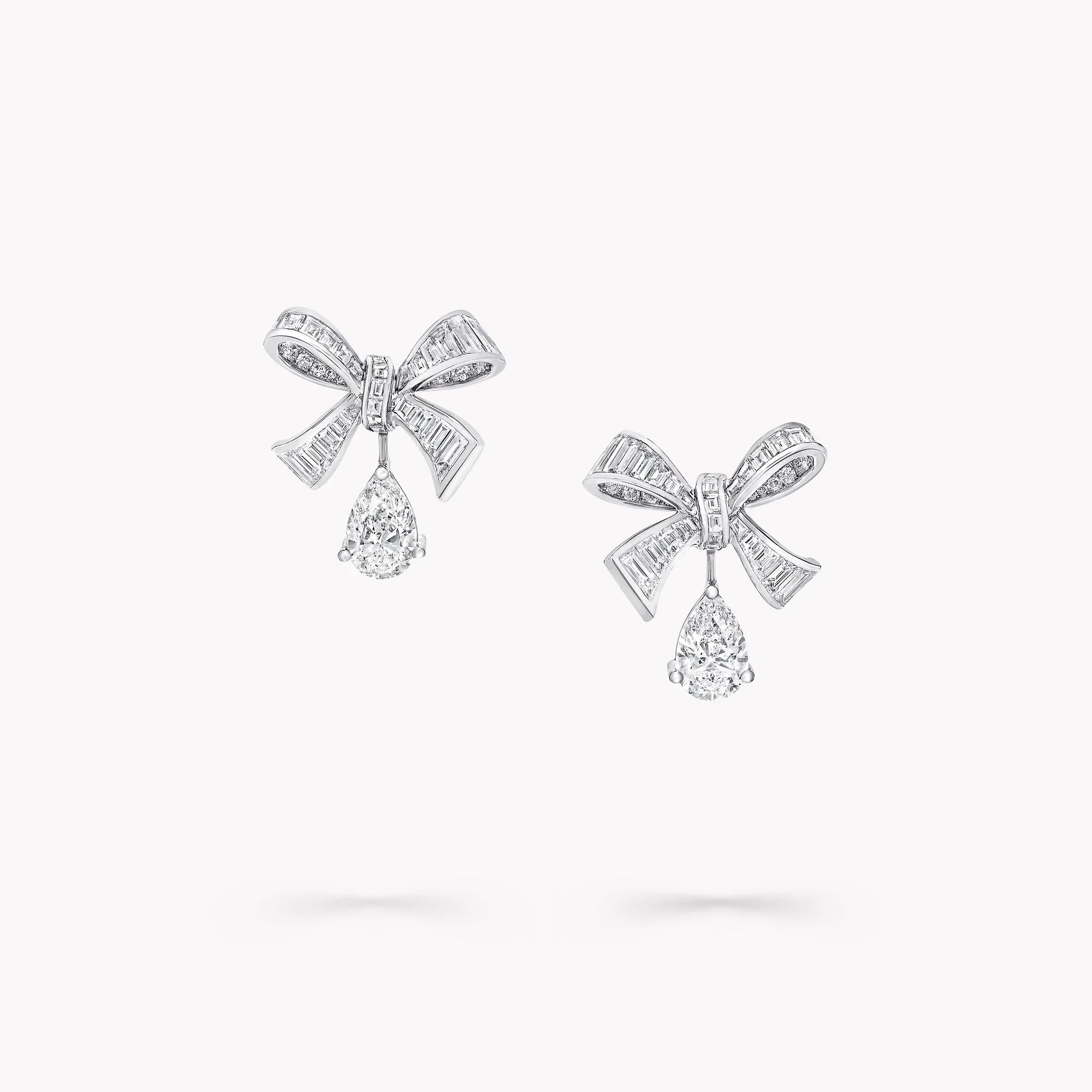 Tilda's Bow Baguette Cut Diamond Drop Earrings