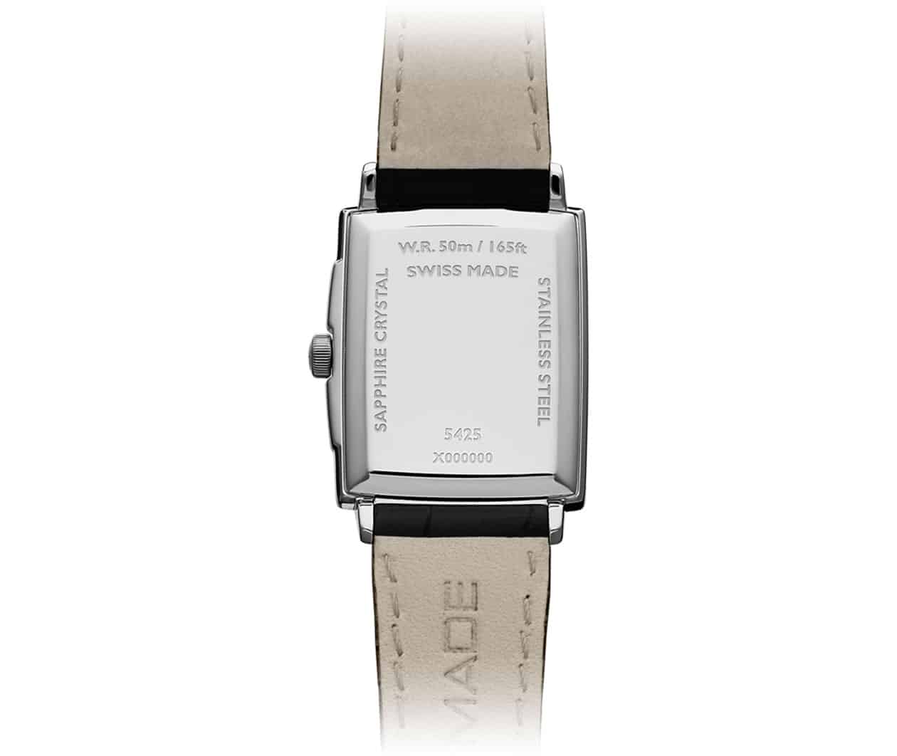 Toccata Men's Classic Rectangular Stainless Steel Leather Watch - Image 2