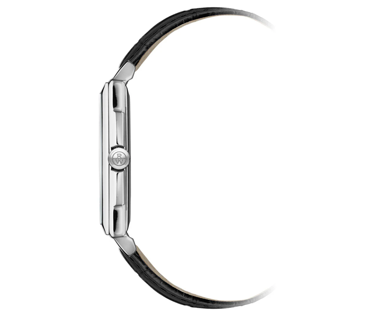 Toccata Men's Classic Rectangular Stainless Steel Leather Watch - Image 3