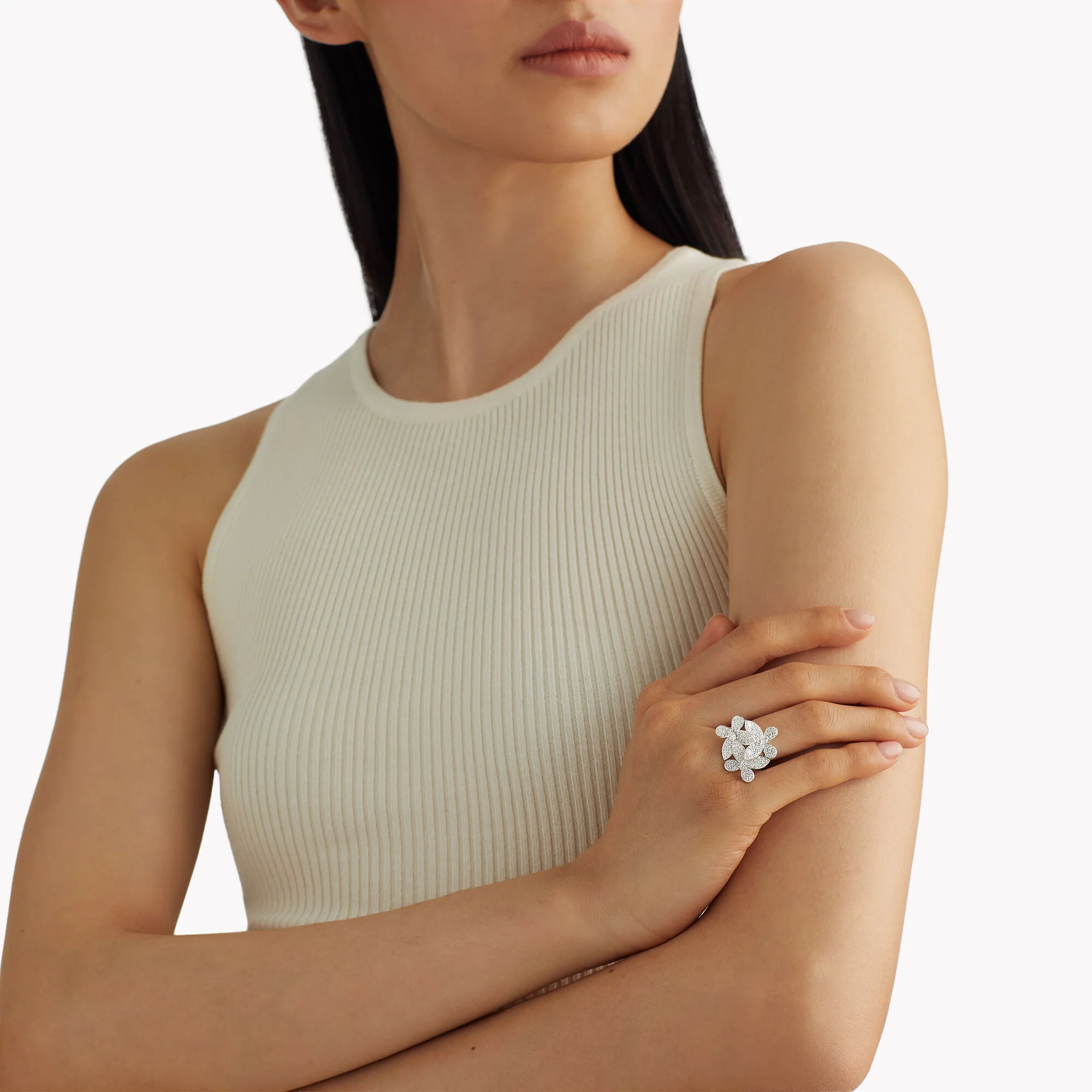 Triple Pavé Butterfly Diamond Small Ring - Image 2