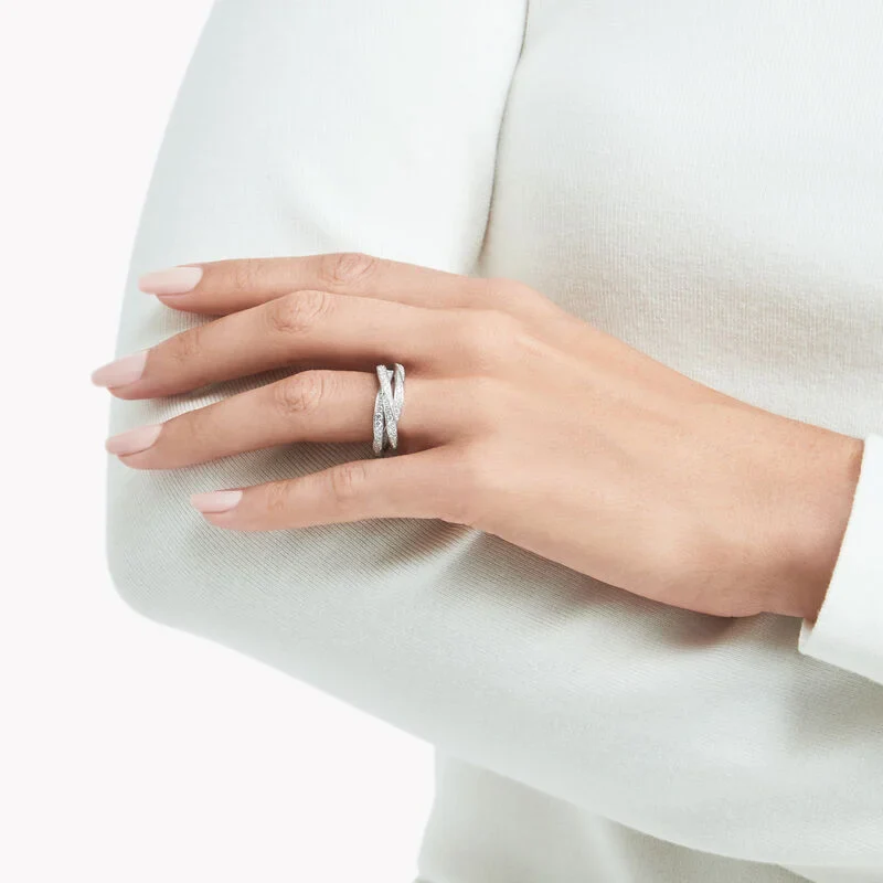 Triple Spiral Pavé Diamond Ring - Image 2