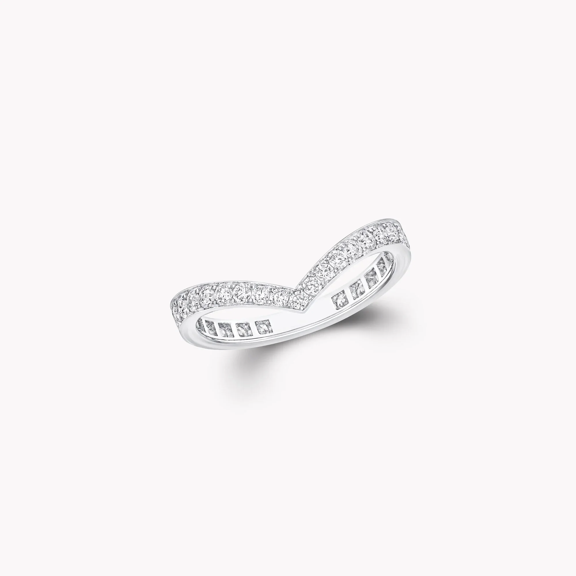 V-Shape Diamond Wedding Band