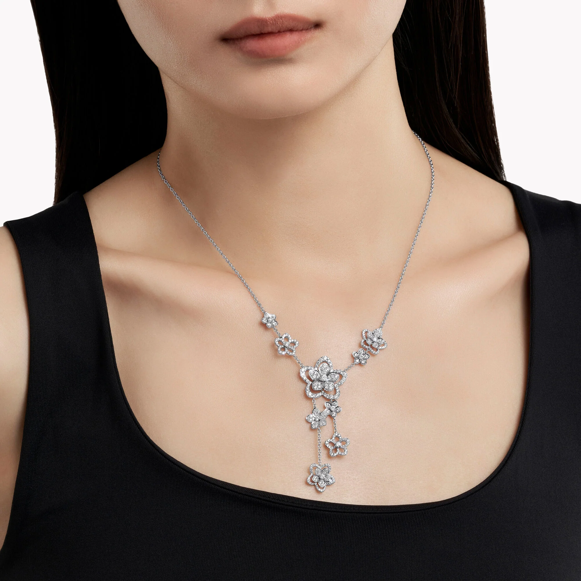 Wild Flower Diamond Drop Necklace - Image 2