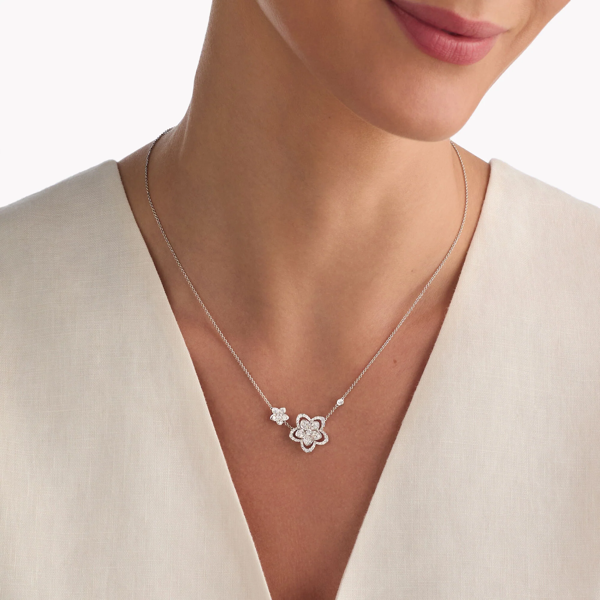Wild Flower Double Diamond Pendant - Image 2