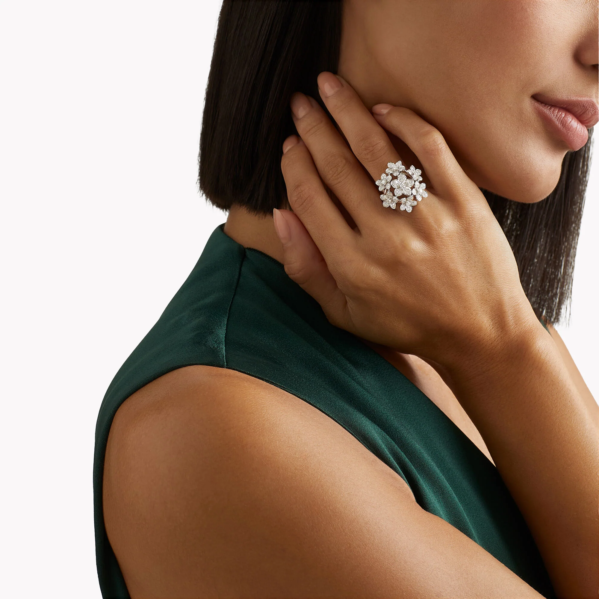 Wild Flower Large Diamond Cluster Ring - Image 2