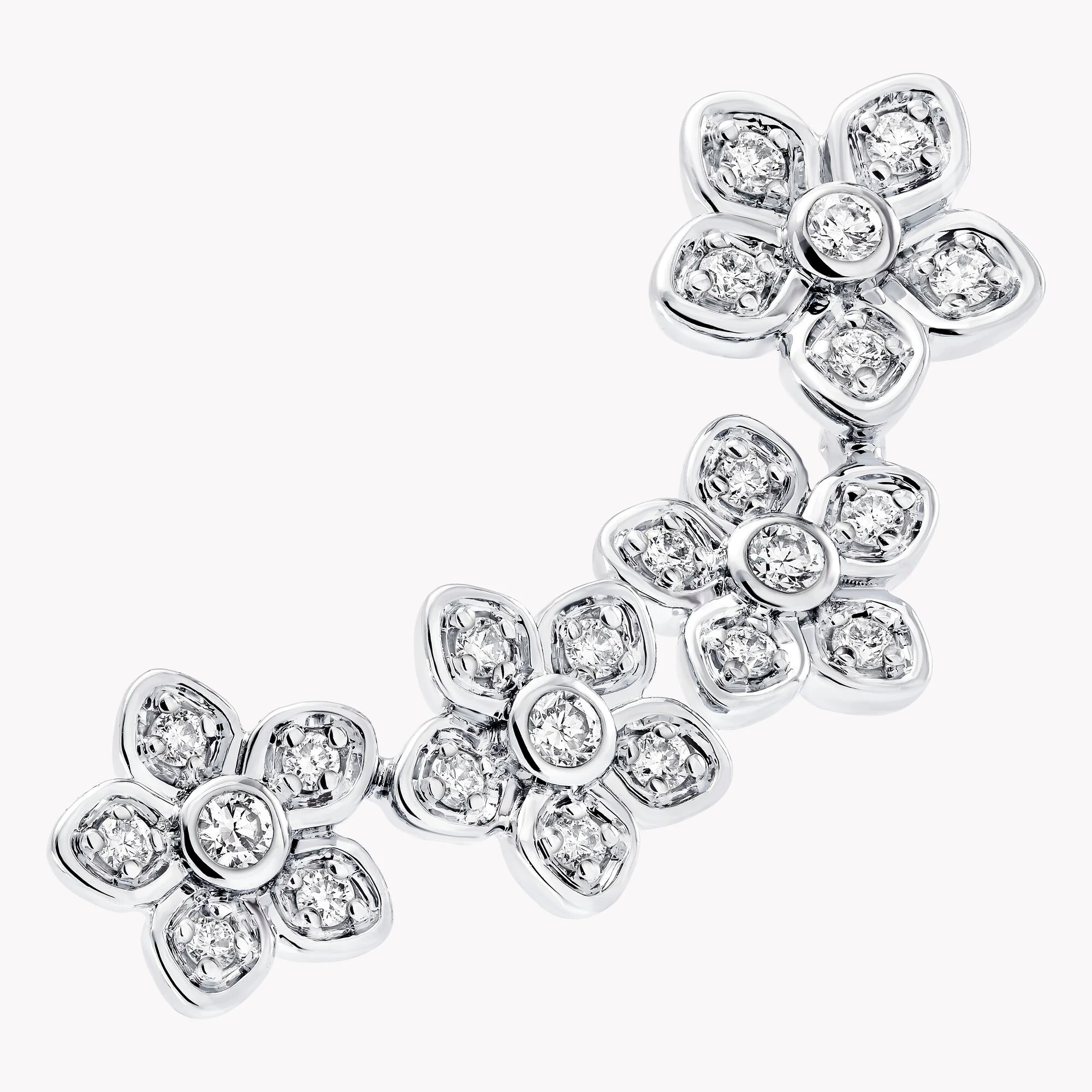 Wild Flower Petite Pavé Diamond Ear Climbers - Image 3