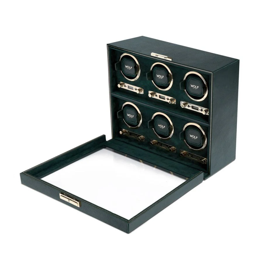 Wolf British Racing Green 6Pc Watch Winder - Image 2