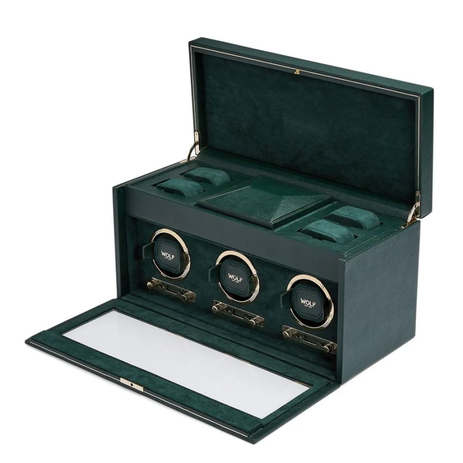 Wolf Brit Racing Green Triple Watch Winder - Image 2