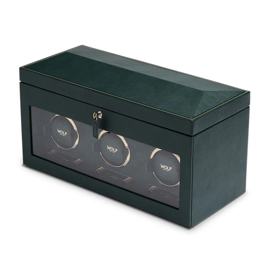 Wolf Brit Racing Green Triple Watch Winder - Image 3