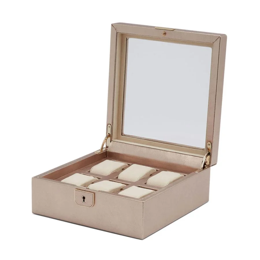 Wolf Palermo 6 Pc Watch Box Rose Gold - Image 2