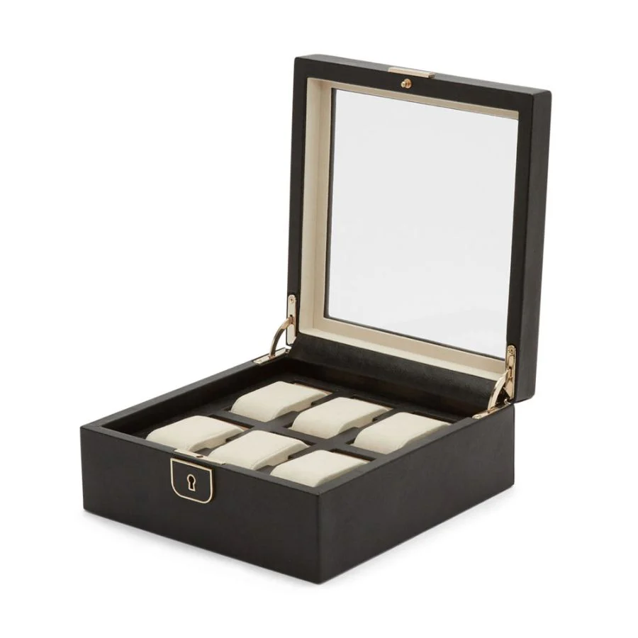 Wolf Palermo 6 Pc Watch Box Black Anthracite - Image 2