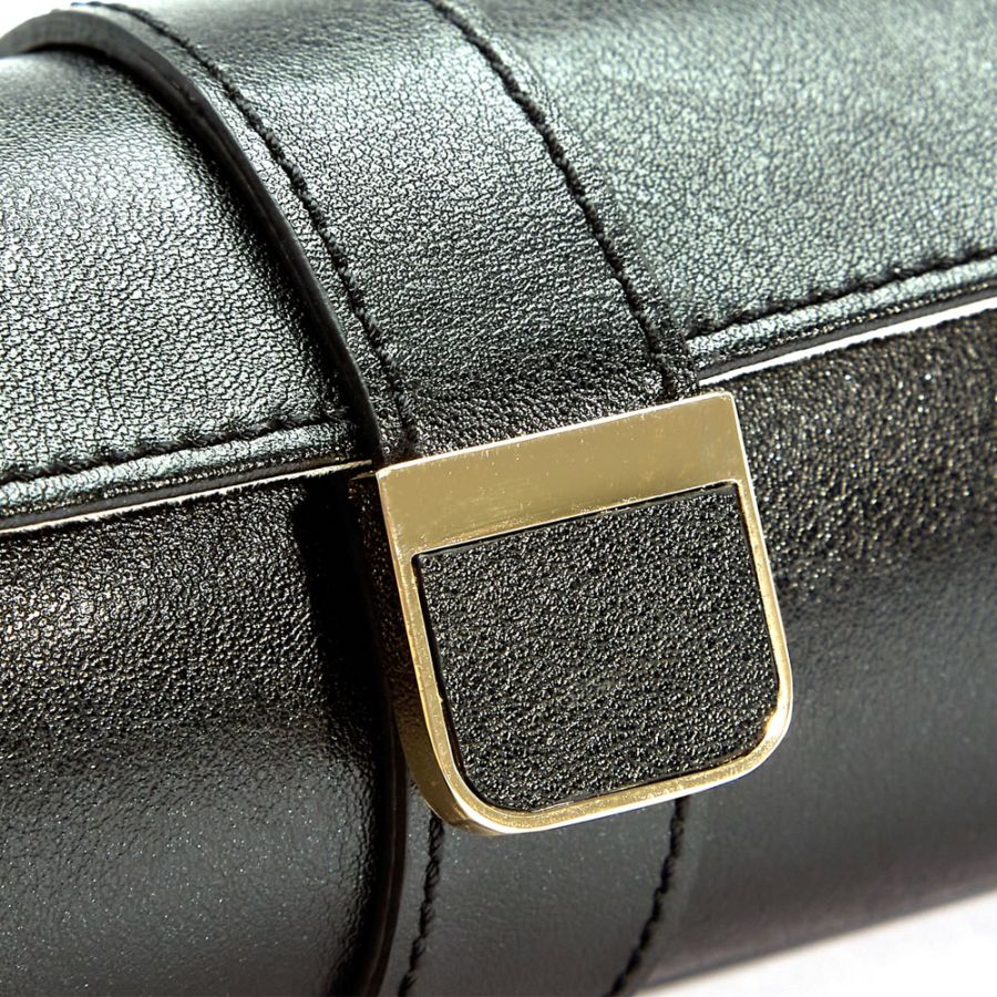 Wolf Palermo Double Watch Roll with Jewellery Pouch Black - Image 6