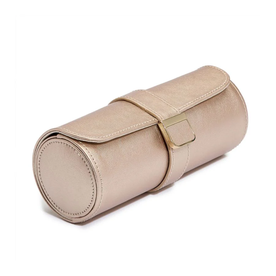 Wolf Palermo Double Watch Roll with Jewellery Pouch Rose Gold - Image 3