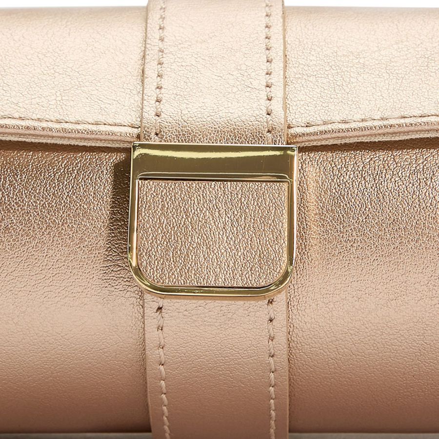 Wolf Palermo Double Watch Roll with Jewellery Pouch Rose Gold - Image 6