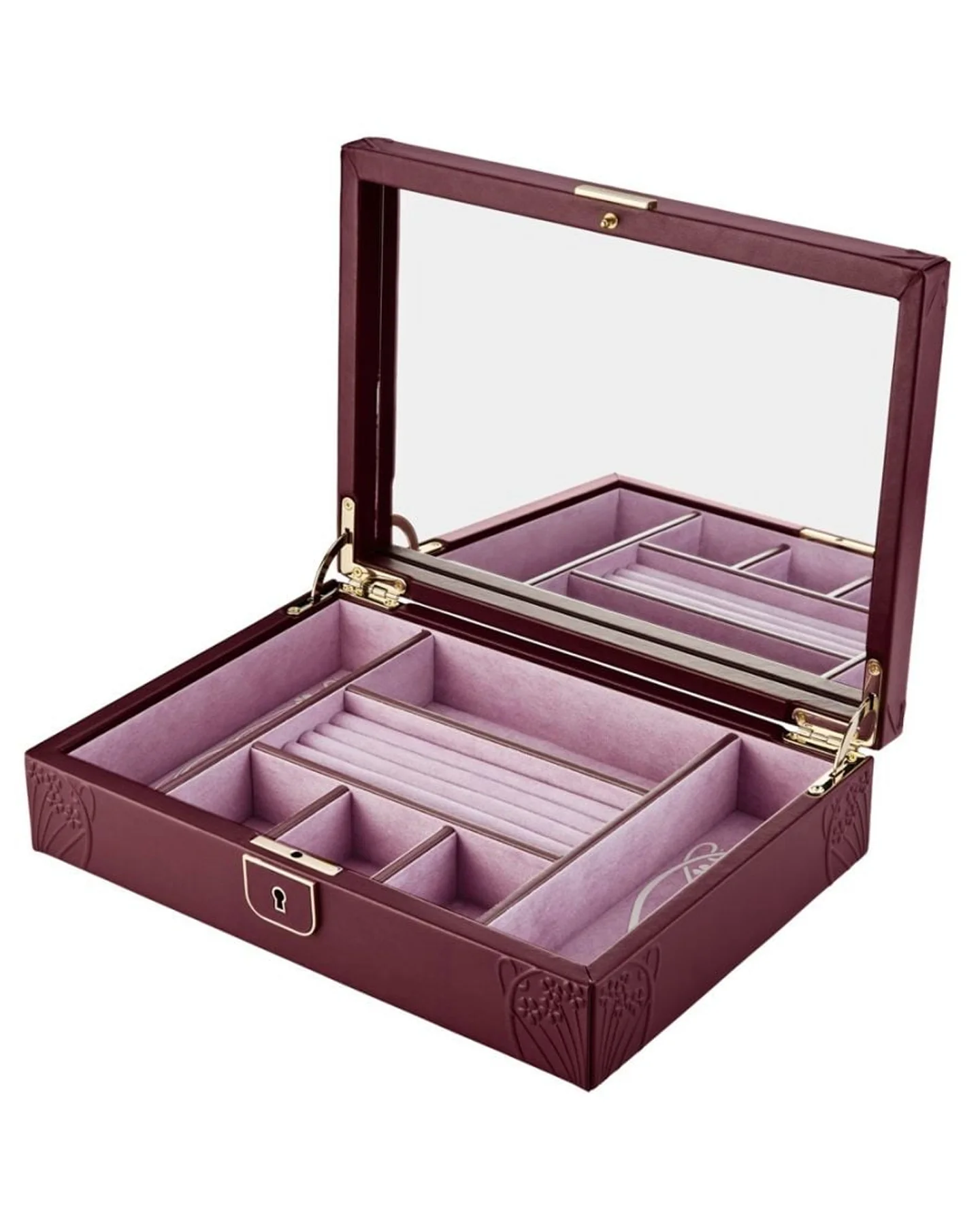 WOLF x Liberty Medium Jewellery Box - Burgundy - Image 2