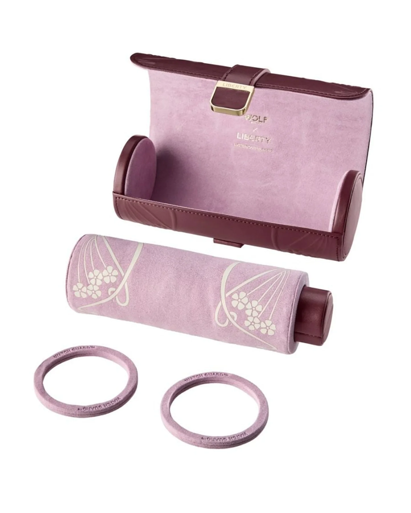 WOLF x Liberty Triple Watch Roll - Burgundy - Image 4