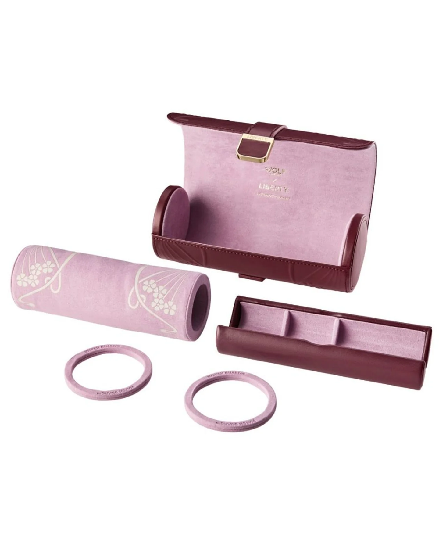 WOLF x Liberty Triple Watch Roll - Burgundy - Image 5
