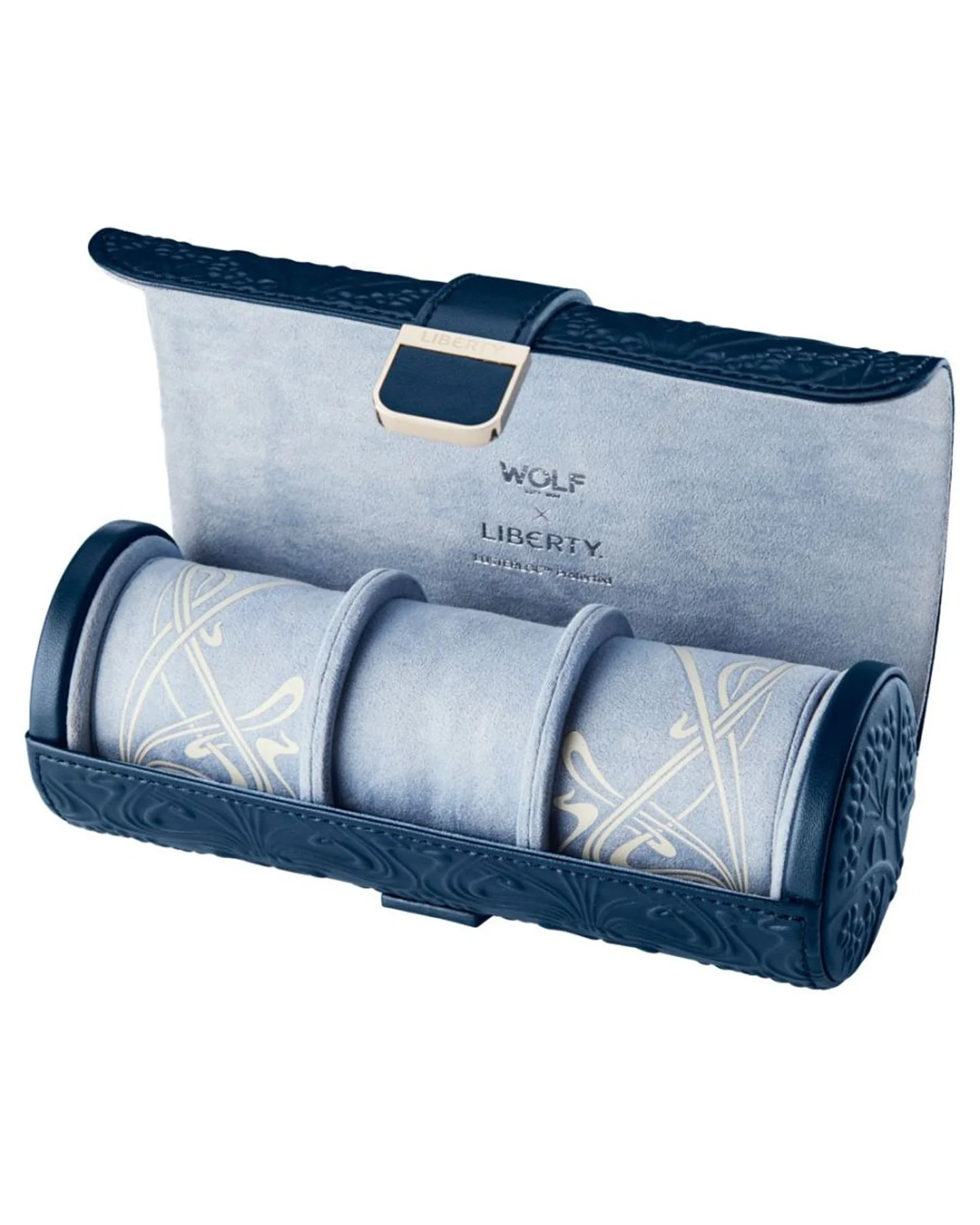 WOLF x Liberty Triple Watch Roll - Navy - Image 2